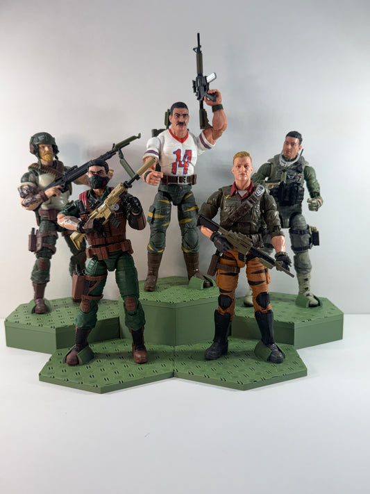 **Limited Run PreOrder** HexaStack Base Builder (5-Pack) – The Modular Display Starter Kit Combat Green
