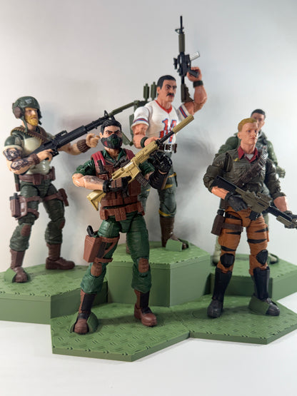 **Limited Run PreOrder** HexaStack Base Builder (5-Pack) – The Modular Display Starter Kit Combat Green