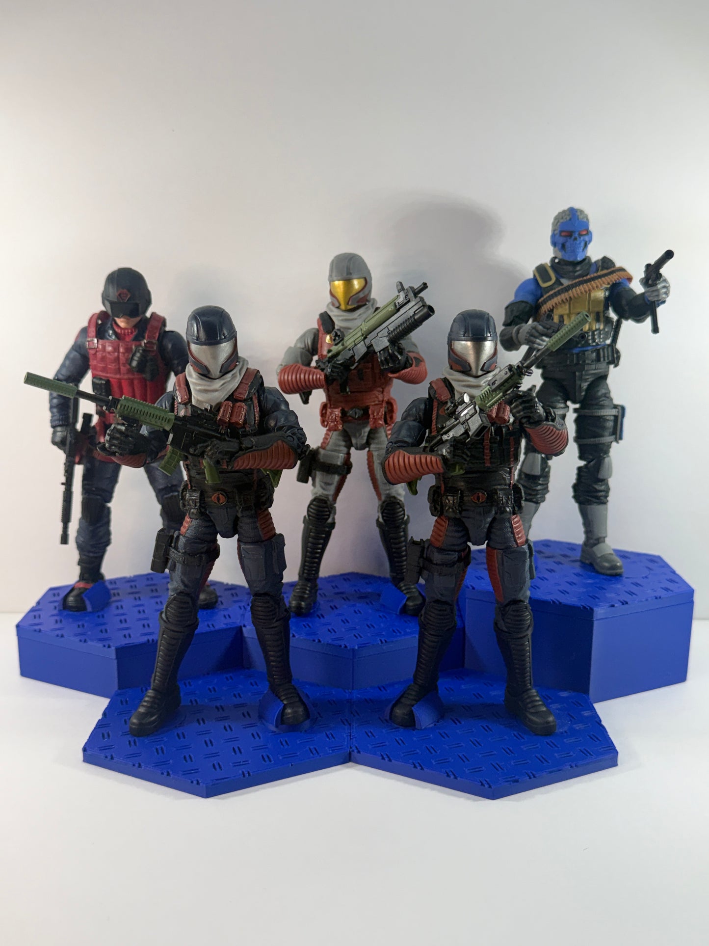 **Limited Run PreOrder** HexaStack Base Builder (5-Pack) – The Modular Display Starter Kit ENEMY BLUE