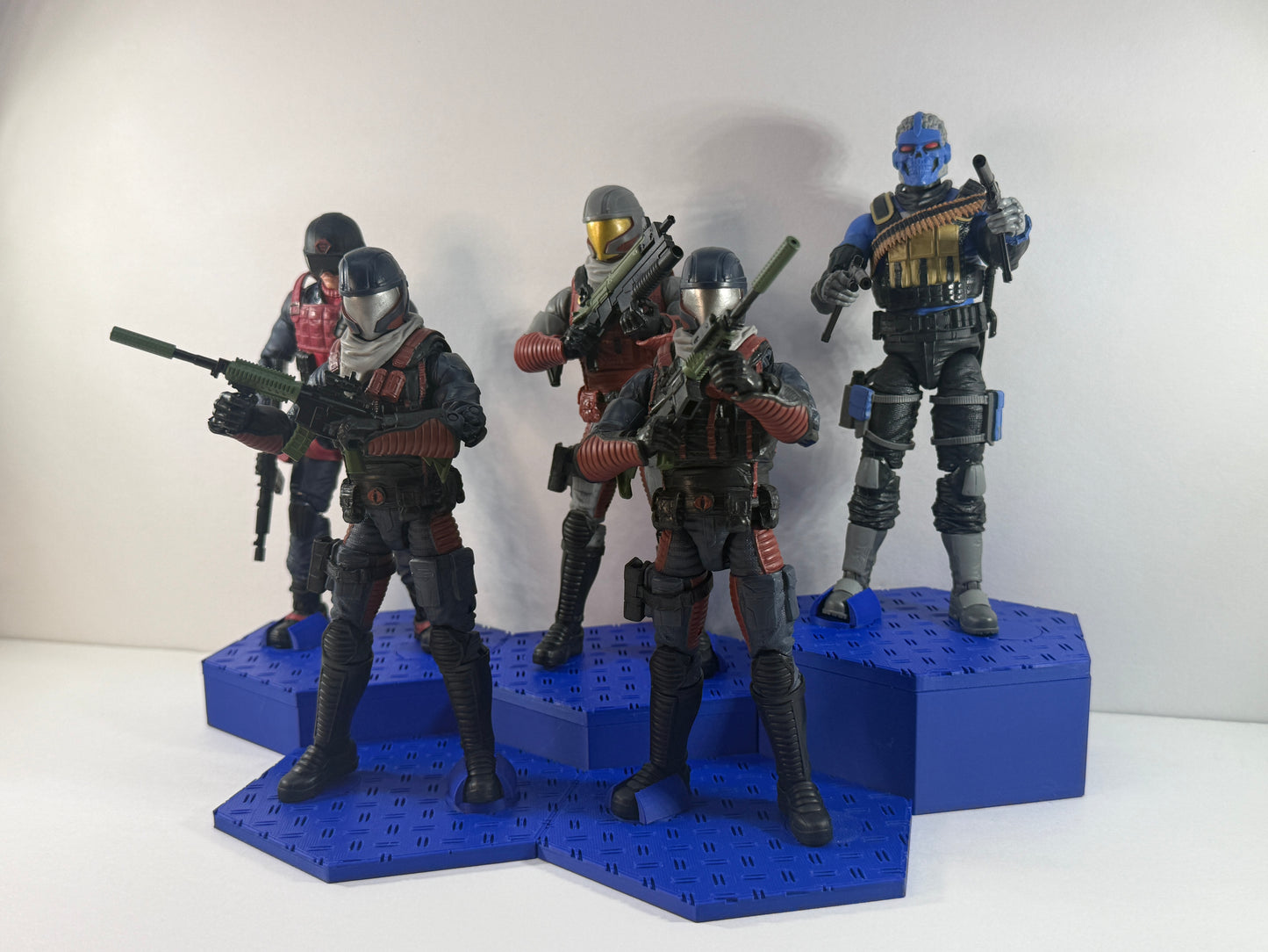 **Limited Run PreOrder** HexaStack Base Builder (5-Pack) – The Modular Display Starter Kit ENEMY BLUE