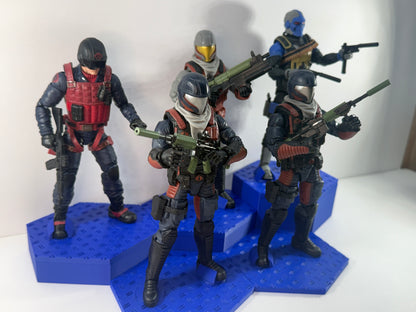**Limited Run PreOrder** HexaStack Base Builder (5-Pack) – The Modular Display Starter Kit ENEMY BLUE